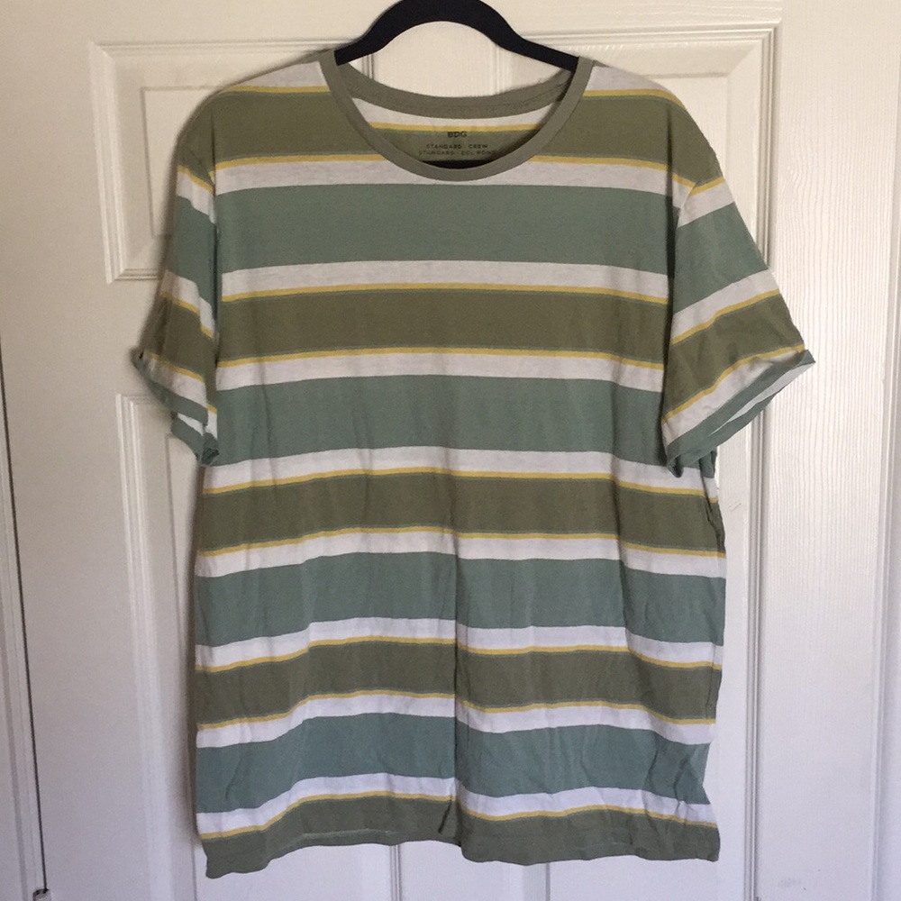 URBAN OUTFITTERS tshirt green striped XL